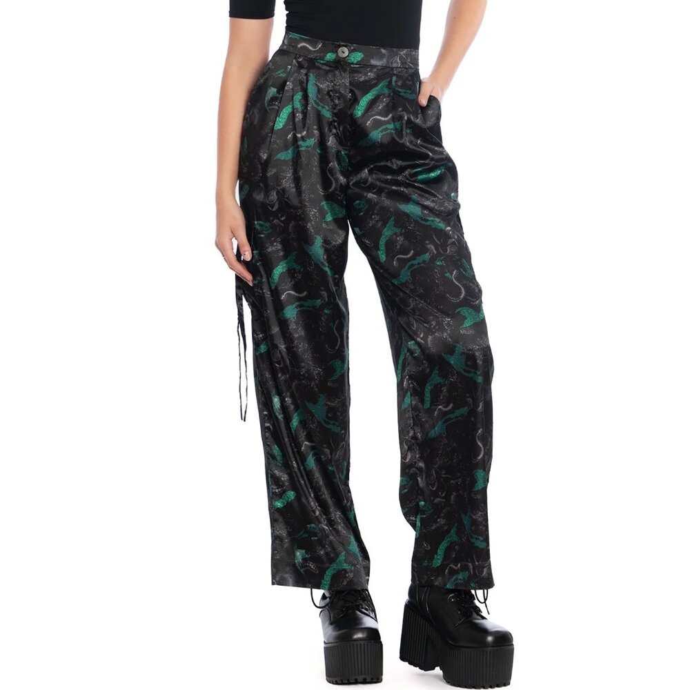 BlackMilk Abyss Wide Leg Satin Cargo Pants high waist 8 Aus / XS 4 US